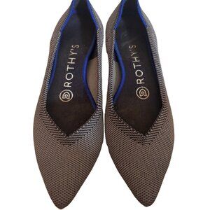 ROTHY'S The Point Pebble Gray Birdseye Textile Ballet Flat Size 6